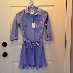 Milly Minis Ruffle Shirt Dress, Girls Size 12, Blue